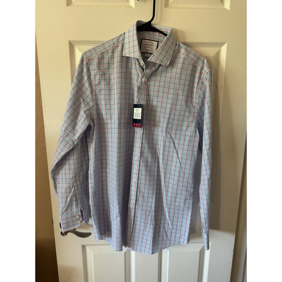 NWT Charles‎ Tyrwhitt Non-Iron Extra Slim Fit Button-Down Shirt Size 15 1/2 - Picture 1 of 10